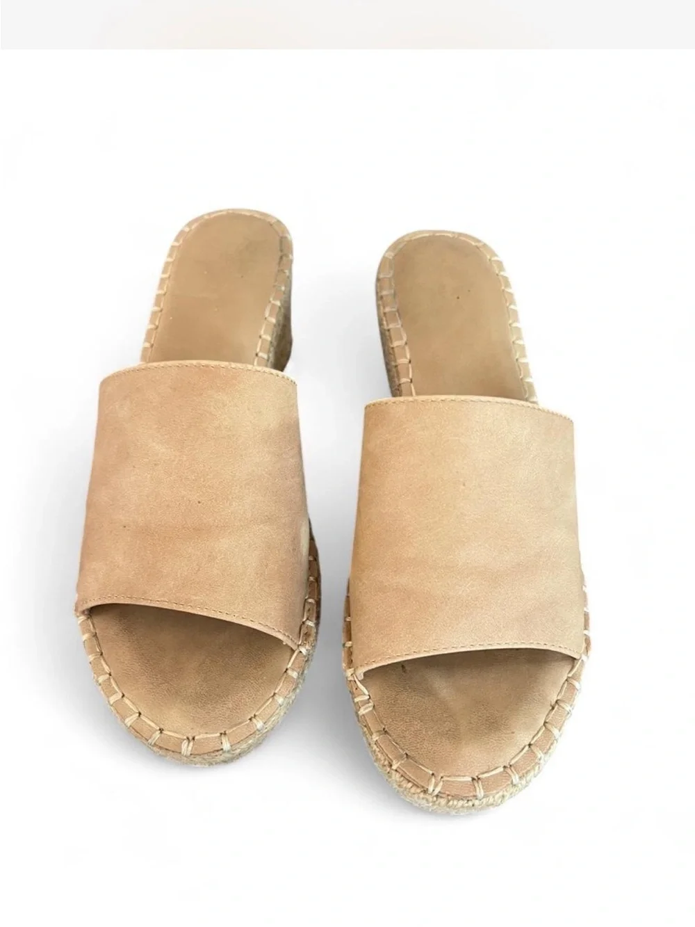 Catherine Malandrino Camey Jute Wedge Slide Sandals Camel Tan Size 6.5